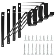 4 Pack Heavy Duty Closet Shelf & Rod Brackets Wall Mounted Closet Shelf Brack...