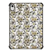 iPad 10.9-inch (10th gen) iPad Impact Case Elegant black gray gold watercolor floral painting