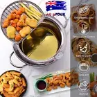 20cm/24cm Japanese Deep Frying Pot with a Thermometer Kitchen Tempura Fryer Pan