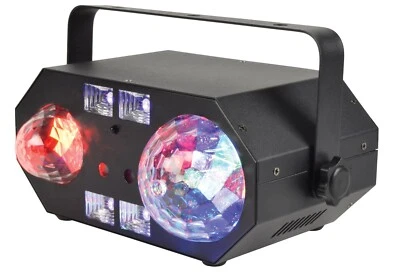 QTX Tetra LED Moonflower Ripple Strobe UV Laser Effect Disco DJ Light