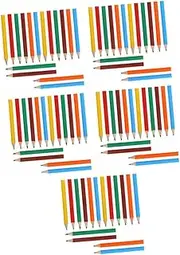 Tofficu 5sets Boys and Girls Coloring Pencils 3.5 Inch Short Pre-sharpened Pencils Mini Fat Drawing Bulk Set for Classroom 120pcs*5