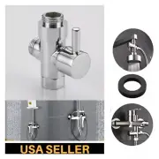 3-Way T-adapter Adjustable Bath Shower Head Arm Mounted Diverter Valve Bath Tool