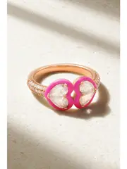 [Kamyen] Kamyen - Heart 18-karat Rose Gold, Diamond And Enamel Ring - 6 6 Gold
