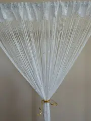 Fringe String Curtain White with Sequins New FREE SHIPPING