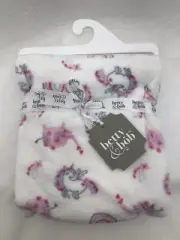 Betty & Bob Girls Unicorn Elephant Baby Blanket Reversible Plush Pink Jenny NEW