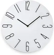 Wall Clock Modern Non-Ticking Silent Wall Clocks 12 Inch Quartz Round Clock Battery Operated Easy to Read Suitable for Home, Office, Classroom, School Nordic Simplicity Style (White)