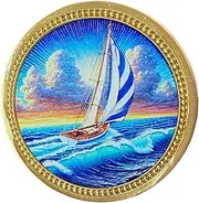 Sailboat We Can't Control The Wind We Can Only Adjust Our Sails Color Medallion