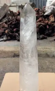 35.42LB Top Natural Clear Quartz Tower Crystal Large Obelisk Point Wand Healing