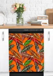 Dishwasher Magnet Cover - Reusable Magnetic Tiles Decal - Pack of 4 Tiles - V059