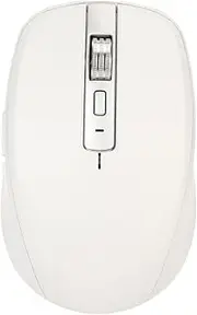 Wireless Mouse, Dual Mode Portable Ergonomic Wireless Mouse with Receiver, 2400 DPI Adjustable Mouse with RGB Lights for Laptop Desktop (White)
