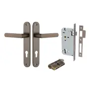Iver Osaka Lever Handle on Oval Backplate Entrance Kit Key/Key