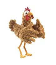 NEW PLUSH SOFT TOY Folkmanis 2861 Brown Chicken Two-Handed Hand Puppet