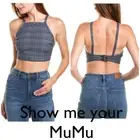 Show Me Your Mumu Fawcett Crop Top. Button closure open back schoolhouse plaid