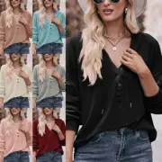 Women Sweatshirt Long Sleeve Hooded Tops Ladies Hoodie Plain Fall Loose Sport