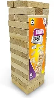 SOL 48PCS Mini Tumbling Tower | Wooden Stacking Blocks | Fun Entertainment for Kids and Adults | Travel Size Tumble Tower | Classic Indoor and Outdoor Games for Family