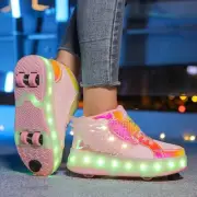 Roller skate shoes kids boys girls 4 wheels boot sport sneakers children skating