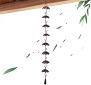 Rain Chains for Gutters - Rainwater Chain Copper-Plated | Rain Chain Metal Decorative, Umbrella Rain Chain Bell 40 Inches Suitable for Home Garden Courtyard Outdoor Decoration Rain Chain, Rain Catcher