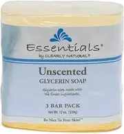 Clearly Natural Glycerine Bar Soap, Unscented, 3 Count, 4 oz each (876872362)