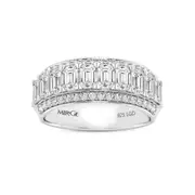 Emerald Cut Dress Ring with 1.50ct of Laboratory Grown Diamonds in Mirage Sterling Silver and Platinum