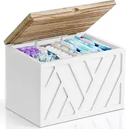 Jorkol Tampon Holder for Bathroom Decorwith Carving(White)