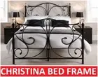 CLASSICAL CHRISTINA KING SINGLE DOUBLE QUEEN KING SIZE BLACK METAL BED FRAME