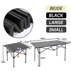 70/40cm Roll up Folding Camping Table Aluminium Portable Outdoor Picnic BBQ Desk