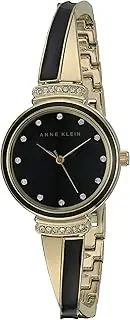 [Anne Klein] Women's AK/2216BKGB Crystal Accented Gold-Tone and Black Bangle Watch