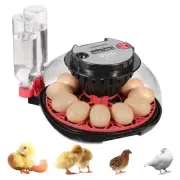 12 Egg Incubator with Automatic Turning, Humidity Control, LED Egg Candler, a...