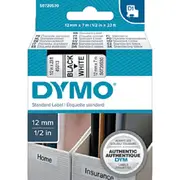 Dymo D1 Labelling Tape 12mmx7m Black On White 45013 Genuine
