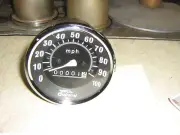 Vintage Chaparral Snowmobile Speedometer head 1973 nos black with bird 100 mph