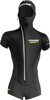 CRESSI Shell Man Jacket 5mm L/4 – Men's Short Sleeved Oversuit Made of Ultra Stretch Neoprene with Differentiated Thicknesses 5+3.5mm, Black, L/4