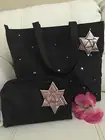Bath & Body Works Ltd Edition Sparkle & Shine Black Ribbon Bag + Make Up Bag Set