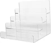 BELLIFFY Acrylic Purse Display Stand Holder Versatile Wallet and Sunglasses Riser Space Saving Organization with Step Design Durable Acrylic Shelf for Retail and Home Use Efficient Display