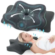 Cervical Memory Foam Pillow for Neck Support, Side Back Stomach Sleepers, Kin...