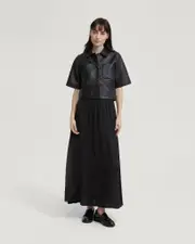 Lola Nappa Leather Short Sleeve Shirt