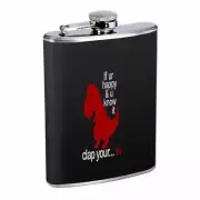 Happy Clap Dinosaur Em1 Flask 8oz Stainless Steel Hip Drinking Whiskey