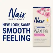 Nair Hair Remover Wax Ready- Strips 40 Count Legs/Body Hair Removal Wax Strips