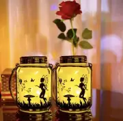 Vcdsoy 2 Pack Hanging Mason Jar Lights with Stakes
