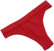 [COMVIP] Women Elastic Seamless Solid Sexy Lingerie T-Back Thong G-String Red
