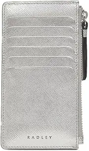 [RADLEY] London Womens Ziptop Leather Coin Purse Card Holder Elia Mews Metallic in Silver, Silver, One Size, Classic