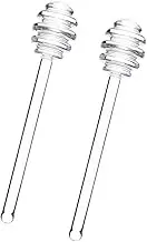 2Pcs Clear 6" Glass Honey Dipper Sticks Stirring Sticks Server Honey Spoon Dipper Stirrer Honey Wand for Honey Pot Jar Containers Honey Dispense Drizzle