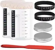 HLMOptimo Sourdough Starter Kit, Sourdough Starter Jar 2 sets 35 oz per jar - Glass Sourdough Crock Set. Reusable for DIY Homemade Sourdough Bread (35 oz)
