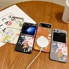 For Samsung Galaxy Z Flip6 Flip5 Flip4 ShockProof Magnetic TPU Floral Case Cover