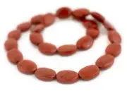 Flat Oval Red Jasper Beads 15x12mm Gemstone 19.5 Inch Strand