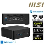 【MSI 微星】CUBI NUC CORE5十核{大鴻臚R3DBW} WIN11迷你電腦(CORE 5 120U/8G/512GB M.2)