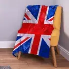 Union Jack Grunge Design Soft Fleece Throw Blanket