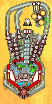 MIDWAY ATTACK FROM MARS Pinball Machine Playfield Overlay