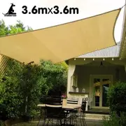 Wallaroo Square Shade Sail 3.6m x 3.6m - Sand