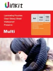 A4 Thermal Hot Laminating Pouches Film 150Micron75x2 Transparent Sheets Uinkit