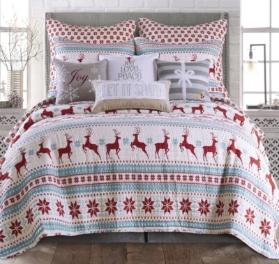 Levtex Silent Night Teal Quilt Set Full/Queen